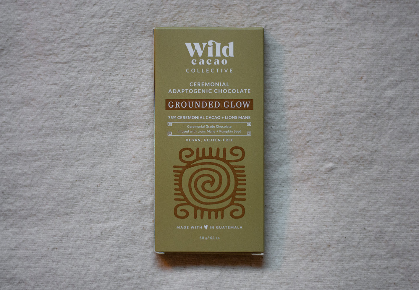 Grounded Glow Adaptogenic Ceremonial Chocolate Bar, 50 gr | Ceremonial Cacao Bar