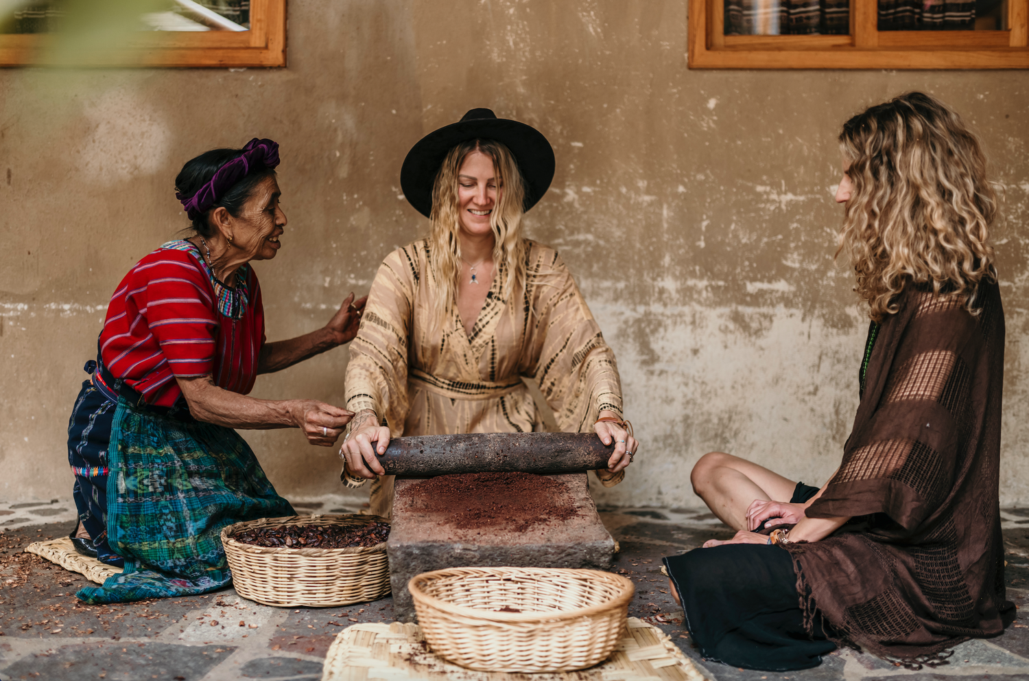 A Girl Grinding Coffee Beans